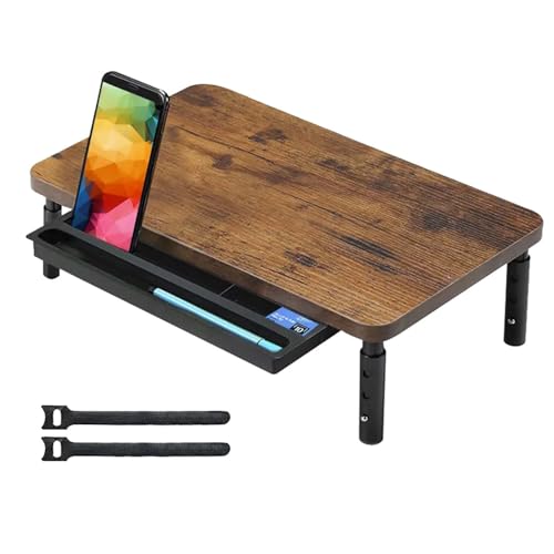 Ysislybin Monitorständer, Monitor Stand mit Schublade 3 Höhenverstellbarer Monitor Ständer Bildschirmerhöhung Laptop Monitor Erhöhung Schreibtisch Druckerständer Schreibtischaufsatz von Ysislybin