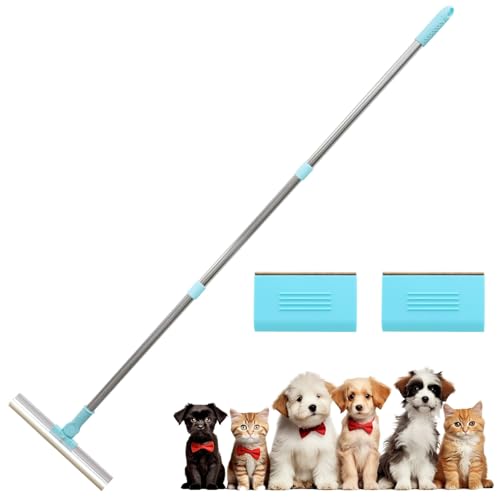 Ysislybin Tierhaarentferner, 2 in 1 Teppichbürste mit 57-137 cm Verstellbarem Griff, Fusselentferner für Teppich, Teppichrechen für Hundehaare und Katzenhaare für Teppich, Möbeln, Kleidung, Sofa von Ysislybin