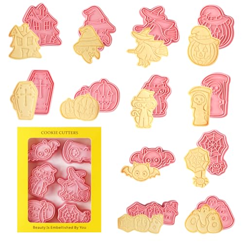 Halloween Ausstechformen Set, 12PCS Hallo-ween Keksausstecher 3D Kunststoff Ausstecher Gebäck Fondant Formen Keksstempel Werkzeug DIY Plätzchenausstecher für Halloween Partyzubehör Dekorationen Halloween Ausstechformen Set, 12PCS Hallo-ween Keksausstecher 3D Kunststoff Ausstecher Gebäck Fondant Formen Keksstempel Werkzeug DIY Plätzchenausstecher für Halloween Partyzubehör Dekorationen von YskerrigToy
