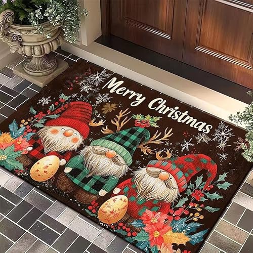 YskerrigToy Weihnachtsmatten, Weihnachten Fußmatte, Weihnachtsteppich Matten, Weihnachten Home Tür Fußmatten für Schlafzimmer, Flur Wohnzimmer Boden, Küche Badezimmer Teppich-A von YskerrigToy