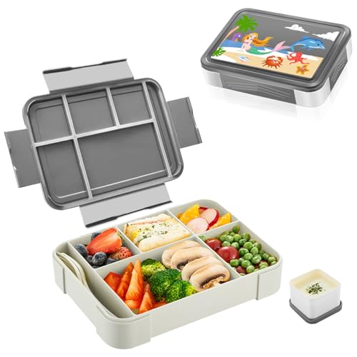 Yskmefun Brotdose Kinder mit Fächern | 1330ml Lunchbox Kinder | Bento Box | Junior Brotbox| Snackbox | Perfekt für Schule, Kindergarten & Unterwegs, BPA Frei von Yskmefun