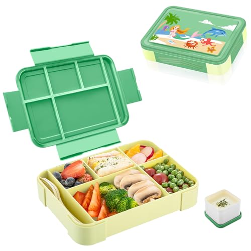 Yskmefun Brotdose Kinder mit Fächern | 1330ml Lunchbox Kinder | Bento Box | Junior Brotbox| Snackbox | Perfekt für Schule, Kindergarten & Unterwegs, BPA Frei von Yskmefun