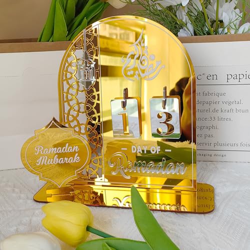 Yskmefun Ramadan Kalender aus Acryl, 30 Tage Ramadan Kalender Countdown, Ramadan Kalender Kinder, Eid Mubarak Adventskalender, DIY Ramadan Deko für Zuhause, Islamische Geschenke von Yskmefun