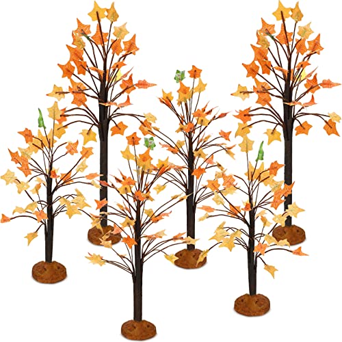 Ysleen 6 Stück Mini Decor Ahornbäume Kleine Urlaub Ast Dorf Künstliche Displays Baum für Haus Garten Festival Dekorationen 3 Größen von Ysleen