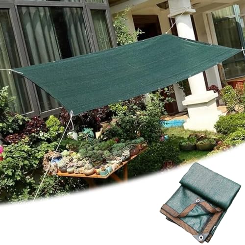 Sonnensegel Wasserdicht Rechteckig,Sonnenschutz Wetterschutz Wetterbeständig Sonnensegel,Sonnenschutz Sonnensegel,Dunkelgrün Sonnenschutz UV Schutz,für Balkon Terrasse Garten(Größe:10mx12m) von Yslopeno