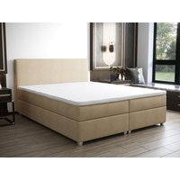 Boxspringbett komplett mit Bett-Kopfteil + Lattenrost + Matratze + Topper - 180 x 200 cm - Stoff - Beige - ONAN von YSMÉE von Ysmée