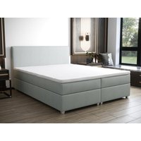 Boxspringbett komplett mit Bett-Kopfteil + Lattenrost + Matratze + Topper - 180 x 200 cm - Stoff - Hellgrau - ONAN von YSMÉE von Ysmée