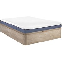 Set aus Bettgestell mit Bettkasten + Matratze - 140 x 190 cm - 7-Zonen-Taschenfederkern & Memory Schaum - Stärke 24 cm - Holzfarben hell - KASUI von YSMÉE von Vente-unique