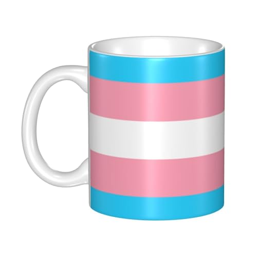 YsoLda Tasse, Keramiktasse, Kaffeetasse, Teetasse, geeignet für Küche, Restaurant, Büro, 330 ml,Transgender-Stolz-Flagge LGBT von YsoLda