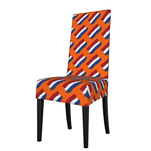 YsoLda Stuhlbezug, Esszimmerstuhlbezug, Sitzschutz, Stretchbezug für Küche, Hotel, Esszimmer, künstlerisches Rot, Weiß, Blau, abstraktes niederländisches Flaggenmuster von YsoLda