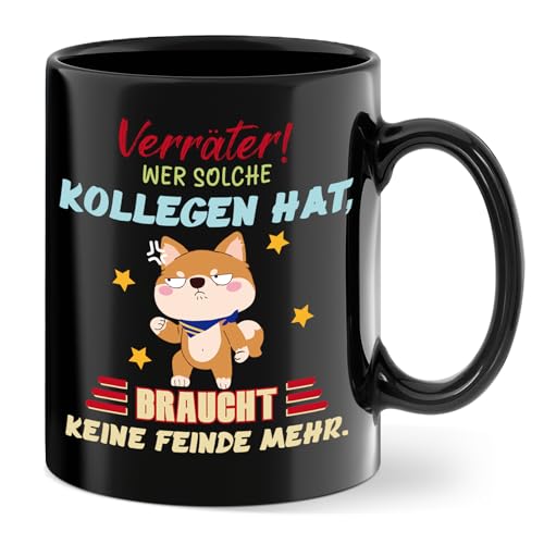 Kollegen Tasse zum Abschied - Verräter! WER SOLCHE KOLLEGEN HAT - Kaffeetasse lustig als Abschiedsgeschenk für Kollegin, Geschenk für Kollegen zum Jobwechsel Abschied von Ysound