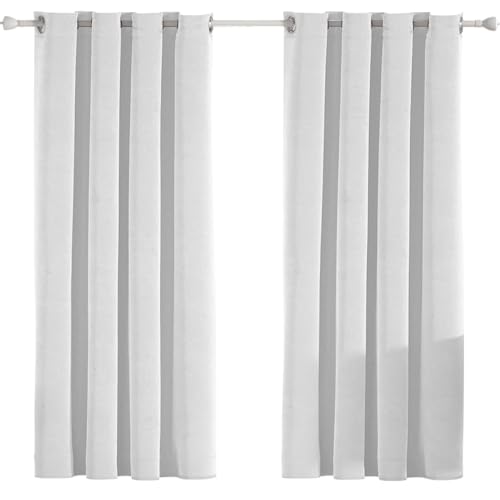 Ystyle Gardinen Samt 2er Set, Thermovorhang Kälteschutz, Vorhang Blickdicht 100%, 140×180cm, Wärmeschutzvorhang, Thermovorhang Gegen Kälte Und Hitze, Curtain Verdunkelungsvorhang, Beige Weiß von Ystyle