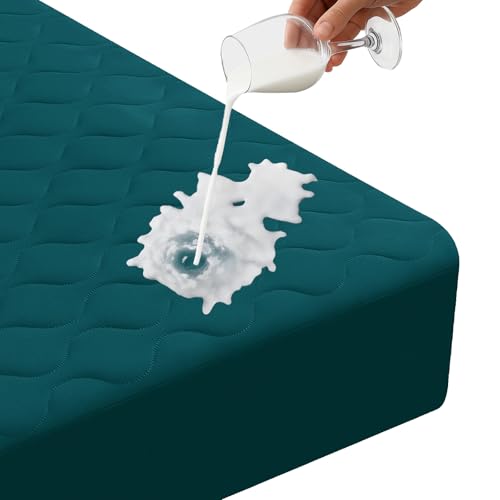 Ystyle Matratzenschoner Wasserdicht 90x200cm, Wasserdicht Atmungsaktive Matratzenbezug, Tiefe Tasche Matratzenbezug Dehnt Sich Bis Zu 30 cm, Rundumbezug Elastisch Matratzenschutz, Dunkelgrün Ystyle Matratzenschoner Wasserdicht 90x200cm, Wasserdicht Atmungsaktive Matratzenbezug, Tiefe Tasche Matratzenbezug Dehnt Sich Bis Zu 30 cm, Rundumbezug Elastisch Matratzenschutz, Dunkelgrün von Ystyle