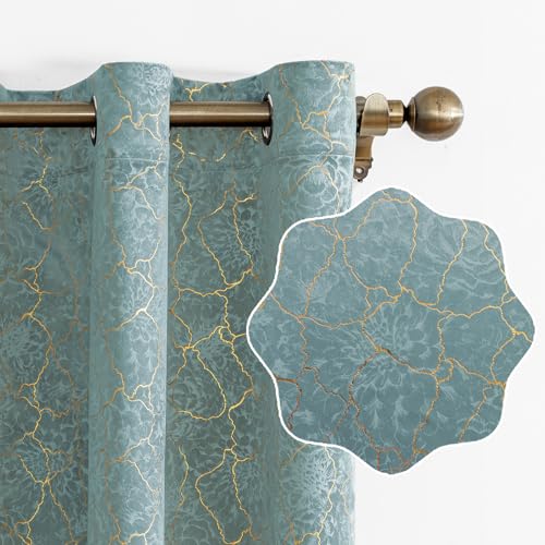 Ystyle Samtvorhang 2er Set 140x245cm, Blickdichte Vorhänge Samt für Schlafzimmer Wohnzimmer mit Ösen, Wunderschön Weich Vorhang Velvet Curtains, Verdunkelnd Samt Gardinen Blickdicht, Grau Grün von Ystyle