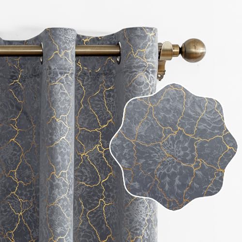 Ystyle Samtvorhang 2er Set 140x245cm, Blickdichte Vorhänge Samt für Schlafzimmer Wohnzimmer mit Ösen, Wunderschön Weich Vorhang Velvet Curtains, Verdunkelnd Samt Gardinen Blickdicht, Grau von Ystyle