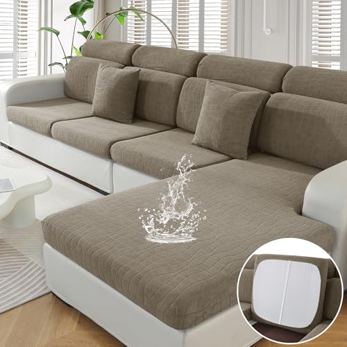 Ystyle Sofa Sitzkissenbezug Stretch, Wasserdicht Sofa Sitzbezug, Elastischer Kissenbezüge, Universal Sofa Sitzkissenbezug, Sofa Überzug Sofakissen Bezug (Großer 1 Sitzer, Khaki) von Ystyle