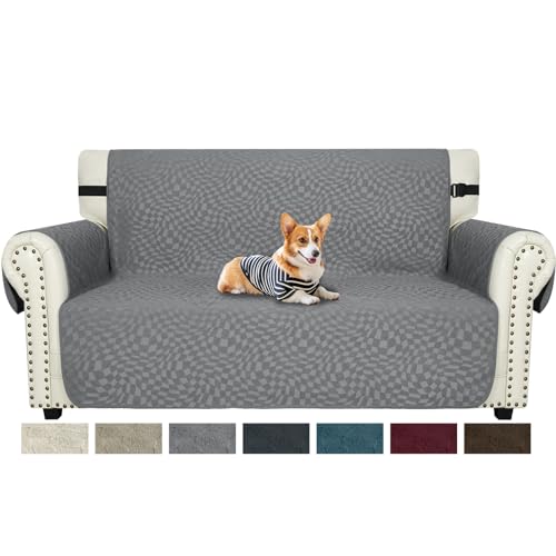 Ystyle Sofa Überzug 2 Sitzer, Sofabezug rutschfest, Couch Überzug Mit Armlehnen, Couch Cover, Sofaschutz Katze/Hunde, Haustier Durable Couchüberzug, Anti-Fleck Couchschoner, Hellgrau von Ystyle