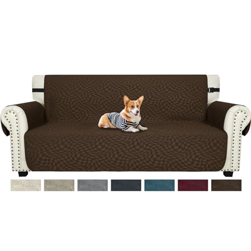 Ystyle Sofa Überzug 3 Sitzer, Sofabezug rutschfest, Couch Überzug Mit Armlehnen, Couch Cover, Sofaschutz Katze/Hunde, Haustier Durable Couchüberzug, Anti-Fleck Couchschoner, Kaffee von Ystyle