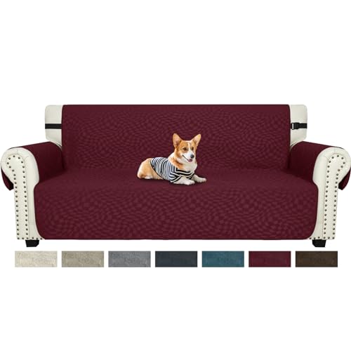 Ystyle Sofa Überzug 3 Sitzer, Sofabezug rutschfest, Couch Überzug Mit Armlehnen, Couch Cover, Sofaschutz Katze/Hunde, Haustier Durable Couchüberzug, Anti-Fleck Couchschoner, Rot von Ystyle