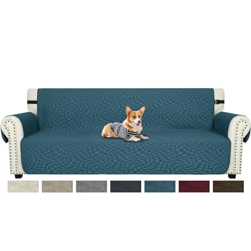 Ystyle Sofa Überzug 4 Sitzer, Sofabezug rutschfest, Couch Überzug Mit Armlehnen, Couch Cover, Sofaschutz Katze/Hunde, Haustier Durable Couchüberzug, Anti-Fleck Couchschoner, Grün von Ystyle