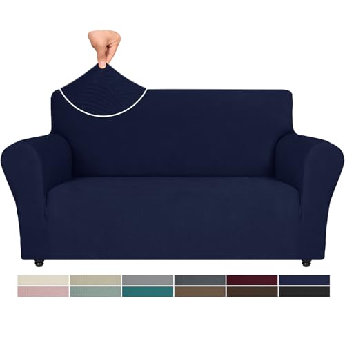 Ystyle Stretch Sofabezug, Sofa Überzug 2 Sitzer, Sofaschoner rutschfest, Elastisch Couch Überzug Mit Armlehnen, Sofa Cover Sofahusse Koltuk Örtüsü Sofaüberwurf Couch Überwurf, Blau von Ystyle