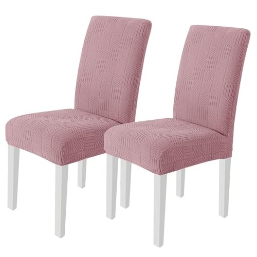Ystyle Stretch Stuhlhussen 2er Set, Stuhlbezug Elastischer, Hussen Für Stühle Abnehmbarer Waschbarer, Universal Stuhlbezüge, Für Hotel Bankett Küche Restaurant Hochzeit Party, Rosa von Ystyle