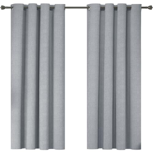 Ystyle Thermovorhang Kälteschutz 2er Set, Gardinen Blickdicht 100%, Wärmeschutzvorhang 140×180cm, Thermovorhang Gegen Kälte Und Hitze, Blackout Curtain, Vorhang Verdunkelungsvorhang, Hellgrau von Ystyle