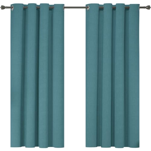 Ystyle Thermovorhang Kälteschutz 2er Set, Gardinen Blickdicht 100%, Wärmeschutzvorhang 140×180cm, Thermovorhang Gegen Kälte Und Hitze, Blackout Curtain, Vorhang Verdunkelungsvorhang, Türkis von Ystyle