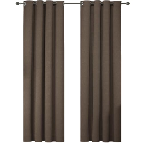 Ystyle Thermovorhang Kälteschutz 2er Set, Gardinen Blickdicht 100%, Wärmeschutzvorhang 140×280cm, Thermovorhang Gegen Kälte Und Hitze, Blackout Curtain, Vorhang Verdunkelungsvorhang, Kaffee von Ystyle