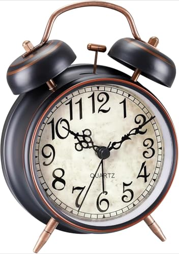 YsyYey Vintage Doppelglockenwecker, 10 cm Analog-Wecker, Retro-Design mit Nachtlicht, Batteriebetriebener Analoge Tischwecker mit Lautem Klingeln, Altmodischer Wecker für Schlafzimmer YsyYey Vintage Doppelglockenwecker, 10 cm Analog-Wecker, Retro-Design mit Nachtlicht, Batteriebetriebener Analoge Tischwecker mit Lautem Klingeln, Altmodischer Wecker für Schlafzimmer von YsyYey
