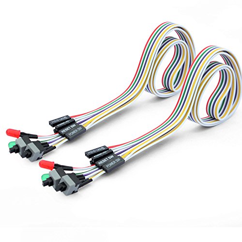 Ytian 2 Stück 4 in 1 PC Power Schalter Reset Festplatte Kabel LED Draht Montageset für Computer von YTIan