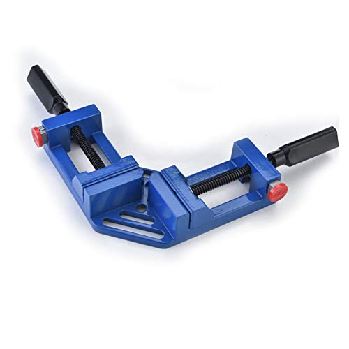 Rechtwinklig Clamp, Doppelgriff 90 ° Aluminiumlegierung Corner Clamp, rechtwinklig Clip Clamp-Werkzeug zur Holzbilderrahmen Vise Halter mit Nicht einstellbar Schwenkbacke (blau) von YuAiStore