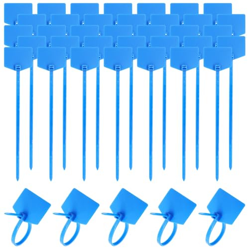 YuGtcen YuGtcen-YUG24012906 Kabeletiketten, Kunststoff, Nylon, Kabelbinder zum Beschriften von Kabeletiketten für Elektronik, selbstsichernde Kabelbinder (blau), 100 Stück von YuGtcen