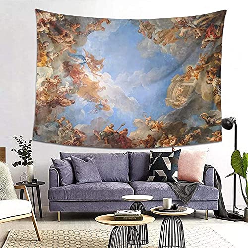 YuLiZG Wandteppiche Wandbehang Der Engel Im Schloss Von Versailles Mauer Renaissance Himmel Wolken Strand Teppich Tapisserie Wandbehang Yogamatte Decke Mat Böhmen Strandmatte Picknicktuch 150*200Cm von YuLiZG