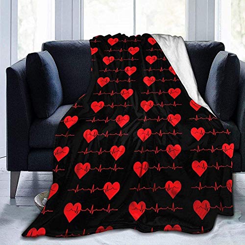 Decke Wohn Kuscheldecken Krankenschwester Herzschlag Ekg Werfen Sie Schlafzimmer/Sofa/Wohnzimmer Couch Warm Travel Super Fluffy Solid Bed Bettdecke Für Kinder Erwachsene Die Ganze Saison-80X60 Inch von YuLiZP