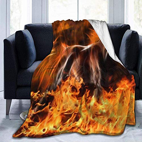 YuLiZP Decke Wohn Kuscheldecken,Flanell Fleece Decke Super Soft Warm Gemütliche Decke Sofa Leichte Ganzjahres-Bettdecke Für Home Office Travel Couch Feuerpferd Fraktale Tiere 80x60 inch von YuLiZP