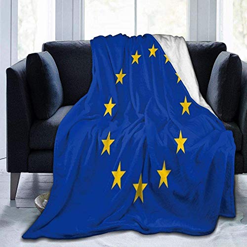 YuLiZP Decke Wohn Kuscheldecken Flagge Von Europa Werfen Sie Wohnzimmer/Schlafzimmer/Sofa Couch Warm Travel Super Fluffy Massivbettdecke Für Kinder Erwachsene Die Ganze Saison 80X60 Inches von YuLiZP
