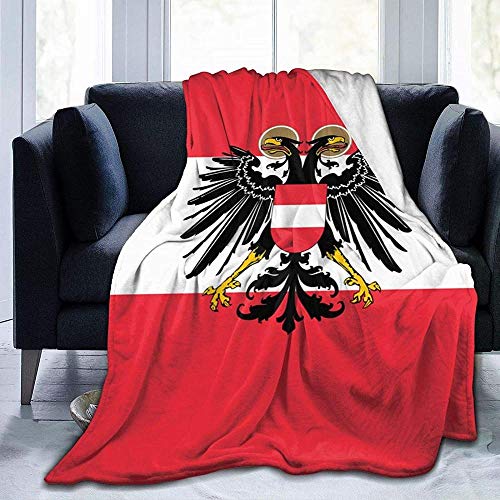 YuLiZP Decke Wohn Kuscheldecken Flagge Von Österreich Flauschige Decke Ganzjährig Leicht Und Weich Bequeme Wohnkultur Decke Bett Sofa Stuhl Geeignet Für Erwachsene Und Kinder-80X60 Inch von YuLiZP