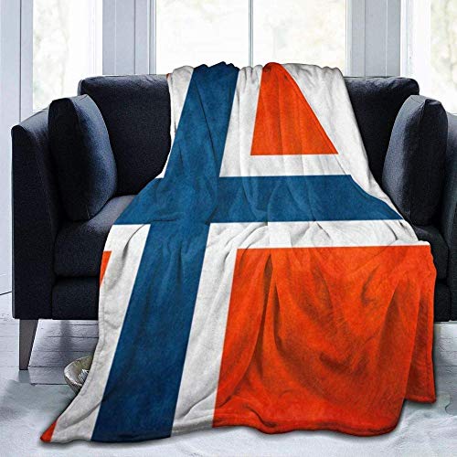 YuLiZP Decke Wohn Kuscheldecken Jahrgang Norwegen Norge Flagge Fleece Bettdecken Warme Flauschige Reversible Mikrofaser-Massivdecken Für Bett Und Couch 80X60 Inches von YuLiZP