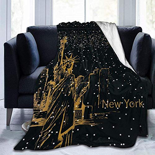 YuLiZP Decke Wohn Kuscheldecken New York Mit Sternen Flauschige Decke Ganzjährig Leicht Und Weich Bequeme Wohnkultur Decke Bett Sofa Stuhl Geeignet Für Erwachsene Und Kinder-80X60 Inch von YuLiZP