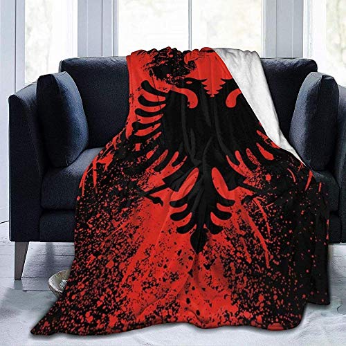 YuLiZP Decke Wohn Kuscheldecken Rote Albanische Flagge des Adler-Vogels Flanell Fleece Decke Super Soft Warm Gemütliche Decke Sofa Leichte Ganzjahres Für Home Office Travel Couch-50X40 Inch von YuLiZP