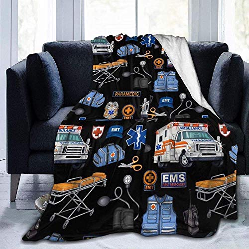 YuLiZP Decke Wohn Kuscheldecken Verrückter Krankenwagen Flauschige Decke Ganzjährig Leicht Und Weich Bequeme Wohnkultur Decke Bett Sofa Stuhl Geeignet Für Erwachsene Und Kinder-80X60 Inch von YuLiZP