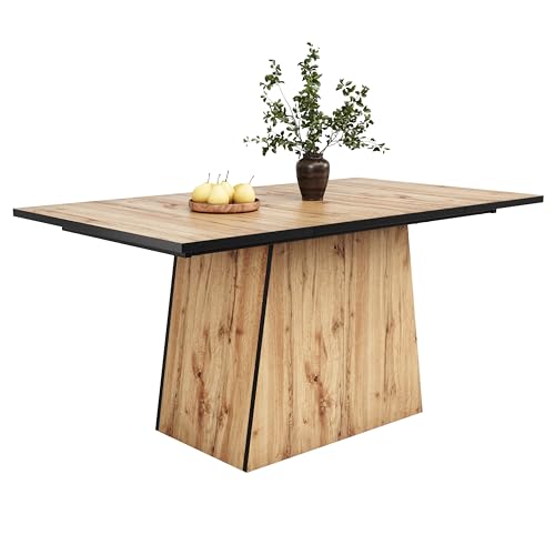 YuQozii Bistrotisch, Moderner Küchen-Esstisch aus Holz, Nicht abnehmbar, Tisch für 4-6 Personen, Wohnzimmer, Küche, Frühstückstisch, Esszimmer, Holzfarbe Braun 138.5 * 80 * 75cm YuQozii Bistrotisch, Moderner Küchen-Esstisch aus Holz, Nicht abnehmbar, Tisch für 4-6 Personen, Wohnzimmer, Küche, Frühstückstisch, Esszimmer, Holzfarbe Braun 138.5 * 80 * 75cm von YuQozii