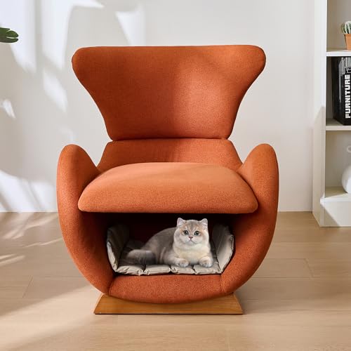 YuQozii Designer-Loungesessel im Walhai-Look – haustierfreundlicher Loungesessel, bietet Katzen und kleinen Hunden einen Rückzugsort,Anti-Katzen-Kratz-Stoff,Einzelsofa, Wohnzimmer-Fernsehsessel von YuQozii
