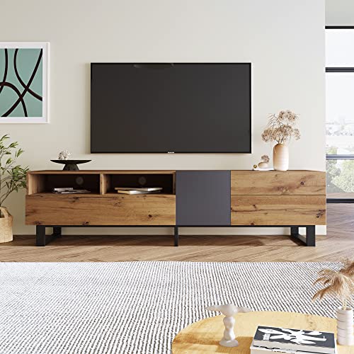 YuQozii Moderner Colorblocking-TV-Schrank TV-Schrank mit Holzmaserung 180cm von YuQozii
