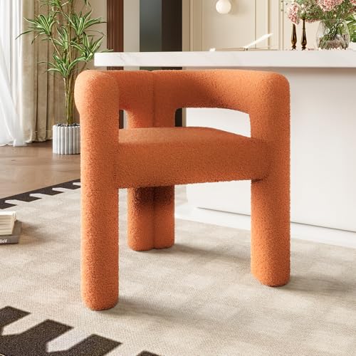 YuQozii Sessel, ergonomischer Sessel aus Teddybär-Samt, einzigartiges Design, geeignet für Schlafzimmer, Wohnzimmer und andere Gelegenheiten (Orange) von YuQozii