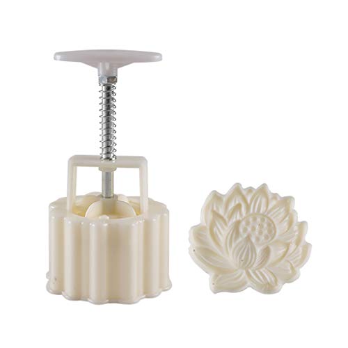 Yushu Lotus Mond Kuchenform Dreidimensionale Kunststoff Mondkuchenform 125/150g 3D Lotus Stempel Keksausstecher Form DIY Backzubehör für Mittelherbstfest von Yushu