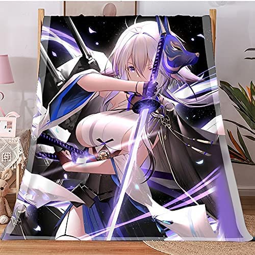 Azur Lane Kampf Mädchen Anime 3D-Digitaldruck Flanell Ultraweiche Micro-Fleece-Decke Pflegeleicht von YuZong