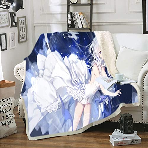 Azur Lane Weißes Hochzeitskleid Anime 3D-Digitaldruck Flanell Ultraweiche Micro-Fleece-Decke Pflegeleicht von YuZong