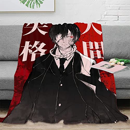 Bungou Stray Dogs Dazai Osamu Anime 3D-Digitaldruck Flanell Ultraweiche Micro-Fleece-Decke Pflegeleicht von YuZong